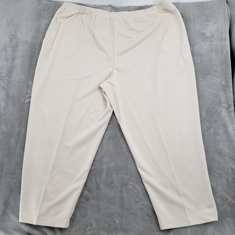 Blair NEW Womens Ponte Pants Size 34W Ivory Pockets Inseam 30 Pull On Plus - Picture 3 of 7